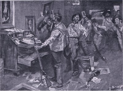 Respekteret selv af fjender: en hændelse af et boerraid i Natal, illustration fra After Pretoria: The Guerilla War, 1902 af Frank Craig