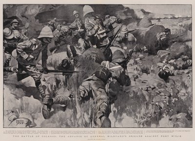 Slaget ved Colenso, General Hildyards Brigades fremrykning mod Fort Wylie af Frank Craig