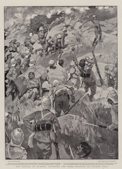 Slaget ved Dundee, stormende Boerpositionen på Talana Hill af Frank Craig
