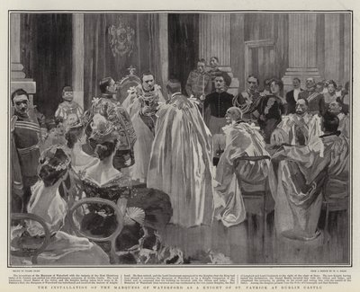 Installationen af Marquess of Waterford som ridder af St. Patrick på Dublin Castle af Frank Craig
