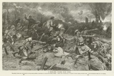A Highland Charge nær Ypres, Første Verdenskrig af Frank Dadd