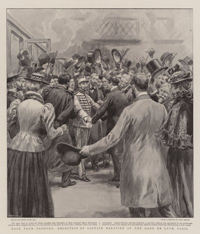 Tilbage fra Fashoda, modtagelse af kaptajn Baratier på Gare de Lyon, Paris af Frank Dadd