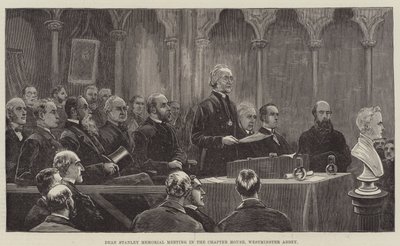 Dean Stanleys mindemøde i Chapter House, Westminster Abbey af Frank Dadd