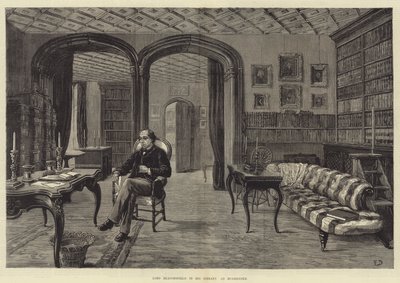 Lord Beaconsfield i hans bibliotek i Hughenden af Frank Dadd