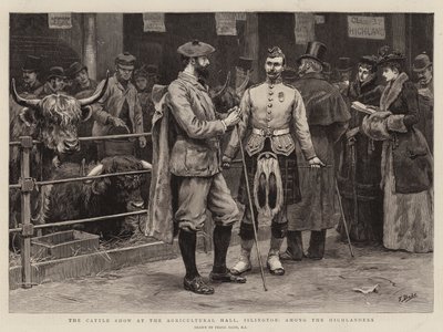 Kvægudstillingen i Agricultural Hall, Islington, blandt højlænderne af Frank Dadd