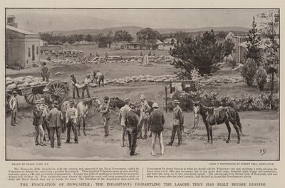 Evakueringen af Newcastle, indbyggerne demontering af Laager, de havde bygget, før de tog af sted af Frank Dadd