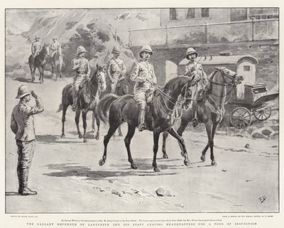 Den galante forsvarer af Ladysmith og hans stab forlader hovedkvarteret for en rundvisning af Frank Dadd