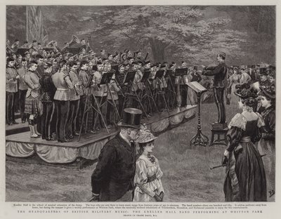 Hovedkvarteret for British Military Music, Kneller Hall Band optræder i Whitton Park af Frank Dadd