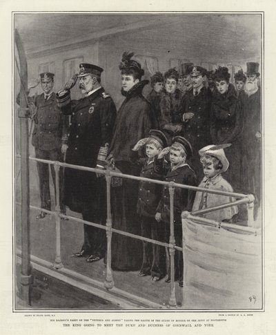 Kongen skal møde hertugen og hertuginden af Cornwall og York af Frank Dadd