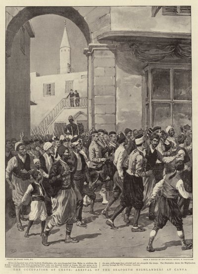 Besættelsen af Kreta, ankomsten af Seaforth Highlanders til Canea af Frank Dadd