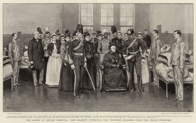 Dronningen på Netley Hospital, Hendes Majestæt inspicerer de sårede soldater fra den indiske grænse af Frank Dadd