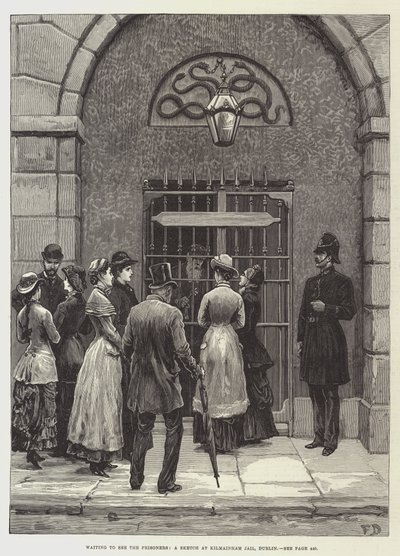 Venter på at se Prisoners, en skitse i Kilmainham Jail, Dublin af Frank Dadd
