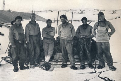 Løjt. Campbells Party på deres tilbagevenden til Cape Evans, 7. november 1912, 1913 af Frank Debenham