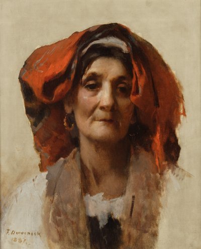 Leder af en italiensk kvinde, 1887 af Frank Duveneck
