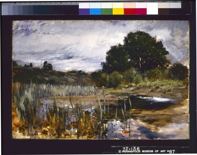 Afstemningslandskab (olie på lærred) af Frank Duveneck