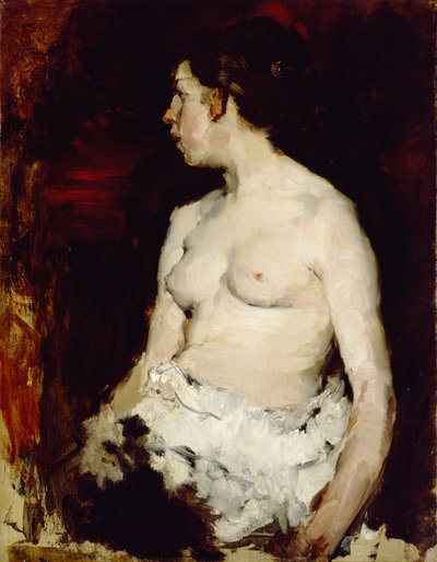 Siddende nøgen, ca. 1879 af Frank Duveneck