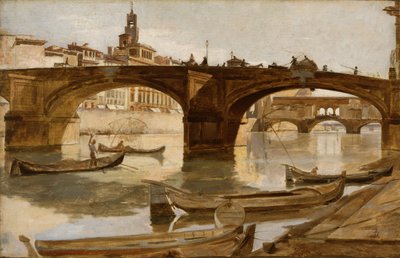 Broerne: Florence, ca. 1880 (olie på lærred monteret på lamineret pap) af Frank Duveneck