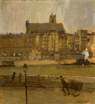 Quai de la Seine, St. Gervais Kirke, n.d. af Frank Edwin Scott