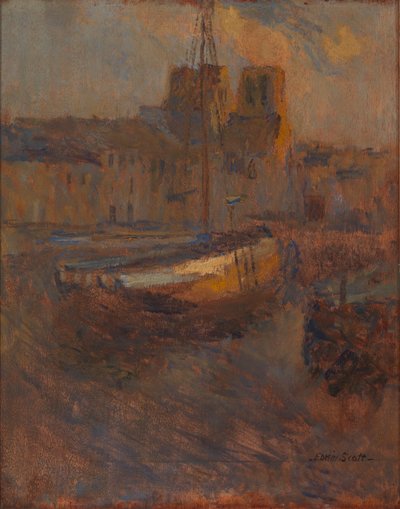 Skibe ved Anker, Cherbourg nr. II, n.d. af Frank Edwin Scott