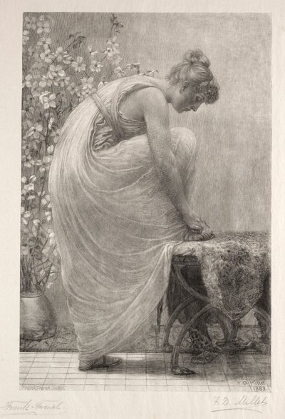 Lacing the Sandal, 1886. af Frank French