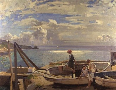 Lamorna Cove - sidste dag i helligdagene af Frank Gascoigne Heath