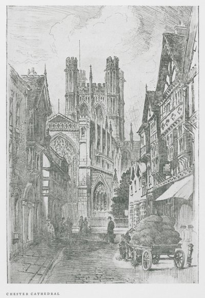 Chester katedral (litografi) af Frank Greenwood