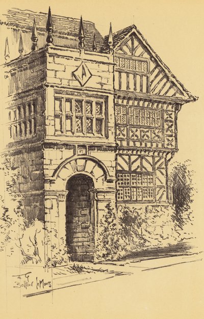 Hall-i-th-Wood, Bolton-le-Moors (litografi) af Frank Greenwood