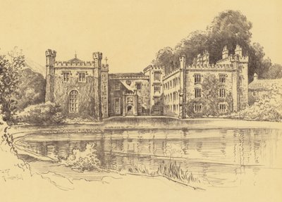 Towneley Hall, Burnley (litografi) af Frank Greenwood