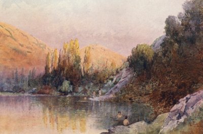 New Zealand: The Bathing Pool (farvelitografi) af Frank H Wright