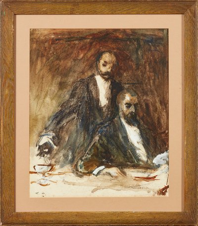 Endnu et glas, sir? (akvarel) af Frank Holl