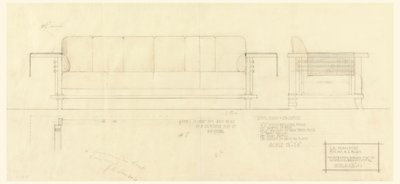 Dagligstue Davenport, Henry J. Allen Residence, Wichita, Kansas af Frank Lloyd Wright