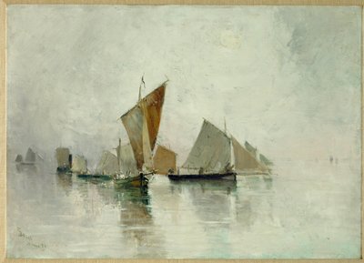 Dieppe, morgentåge (olie på lærred) af Frank Myers Boggs