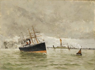 New York: Entering the Harbor, 1887. af Frank Myers Boggs