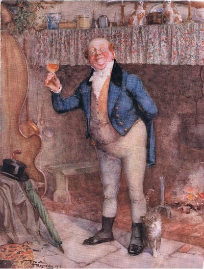 Mr Pickwick (Pickwick Papers) (farvelitografi) af Frank Reynolds