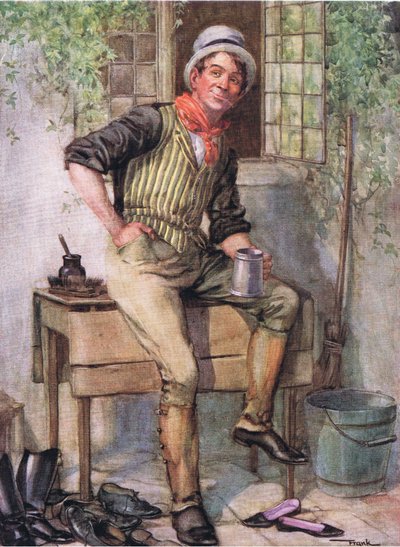 Sam Weller (Pickwick Papers) (farvelitografi) af Frank Reynolds