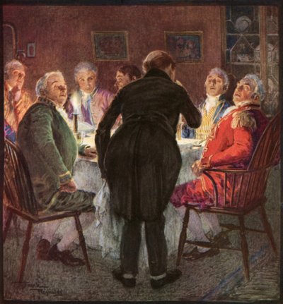 Sam Weller deltager i en Select Soiree (farvelitografi) af Frank Reynolds