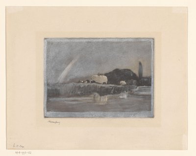 Høballer på vogne ved Themsens bred Høslæt på Themsen nær Wargrave af Frank Short (signed by artist)