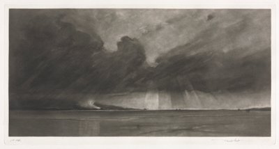 Cloud March over Sands of Dee af Frank Short