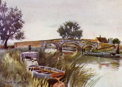 Norfolk Broads: Acle Bridge (farve litho) af Frank Southgate