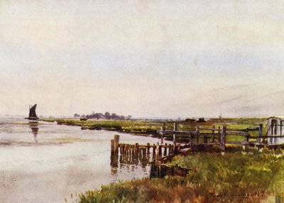 Norfolk Broads: Breydon Rond (farve litho) af Frank Southgate