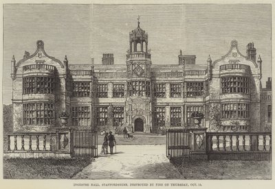Ingestre Hall, Staffordshire, ødelagt af brand torsdag den 12. oktober af Frank Watkins