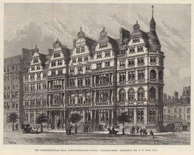 The Constitutional Club, Northumberland Avenue (gravering) af Frank Watkins