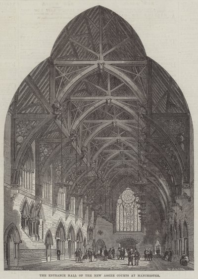 Indgangshallen til New Assize Courts i Manchester af Frank Watkins