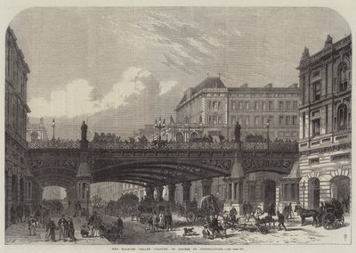 Holborn Valley Viaduct, under konstruktion af Frank Watkins