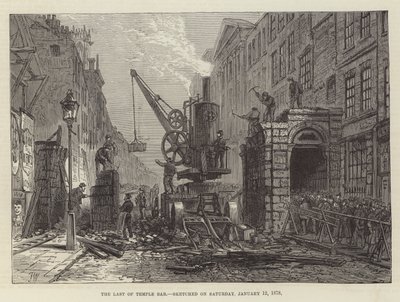 The Last of Temple Bar, skitseret lørdag den 12. januar 1878 af Frank Watkins