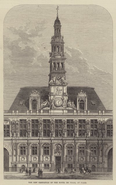 Den nye Campanile af Hotel de Ville i Paris af Frank Watkins