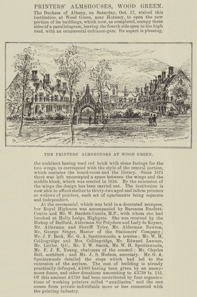 Printernes Almshuse ved Wood Green af Frank Watkins