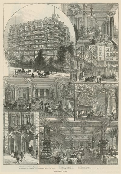 The Savoy Hotel (gravering) af Frank Watkins