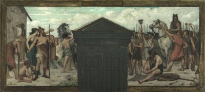 Skitse til rådhuset i det 15. arrondissement: La Patrie, mellem 1883 og 1884 (olie på lærred) af François Alfred Delobbe