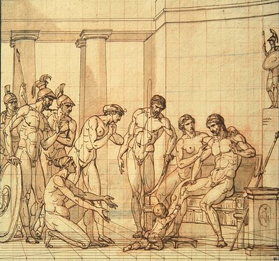 Spædbarnets Pyrrhus før Glaucias af François André Vincent